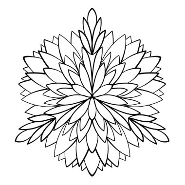 Dairesel desen. Dekoratif mandala. Etnik tarzda zarif bir süs. Boyama kitabı sayfası. Çizim arkaplanı.