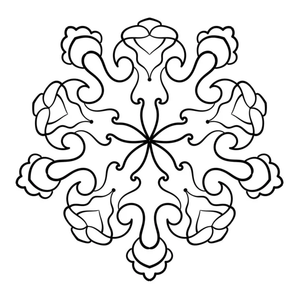 Kreisförmiges Muster Dekoratives Mandala Elegantes Ornament Ethnischen Stil Malbuchseite Doodle — Stockvektor