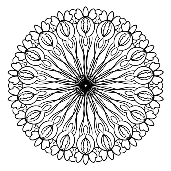 Okrągły Wzór Dekoracyjna Mandala Elegancka Ozdoba Etnicznym Stylu Kolorowanka Tło — Wektor stockowy