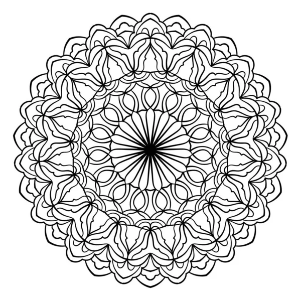 Cirkulärt Mönster Dekorativ Mandala Elegant Prydnad Etnisk Stil Målarbok Sida — Stock vektor