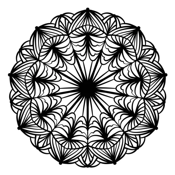 Kruhový Vzor Dekorativní Mandala Elegantní Ozdoba Etnickém Stylu Omalovánky Doodle — Stockový vektor