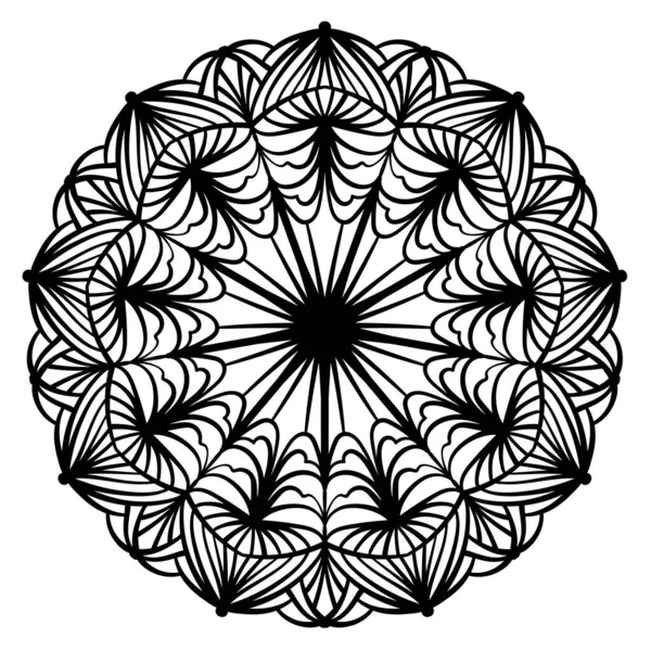 Cirkelpatroon Decoratieve Mandala Elegante Ornament Etnische Stijl Kleurboek Pagina Doodle — Stockvector