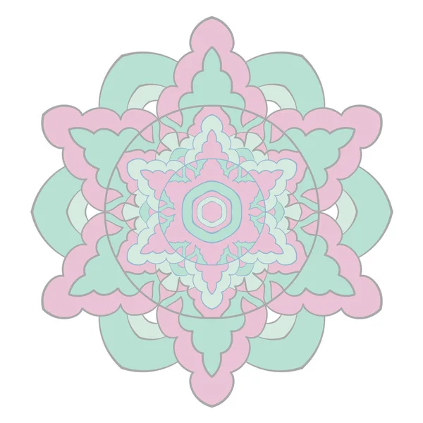Ornamento Decorativo Ilustração Vetorial Mandala Elemento Design Gráfico Colorido Elegante — Vetor de Stock