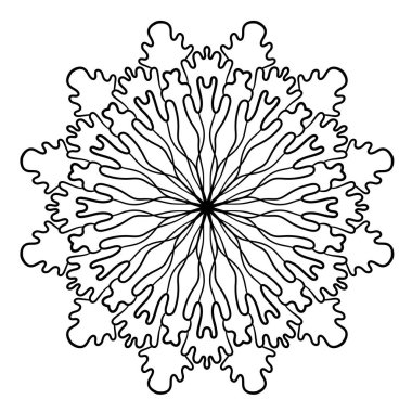 Süslü mandala dairesel desen. Zarif yuvarlak süs. Boyama kitabı sayfası. Vektör illüstrasyonu.