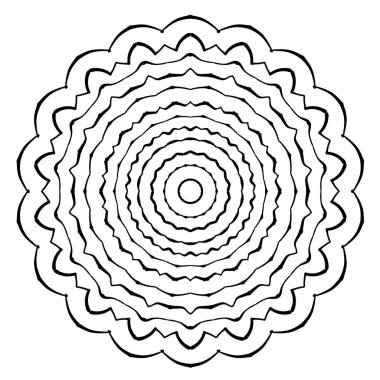 Süslü mandala dairesel desen. Zarif yuvarlak süs. Vektör illüstrasyonu.