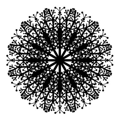 Süslü mandala dairesel desen. Zarif yuvarlak süs. Vektör illüstrasyonu.