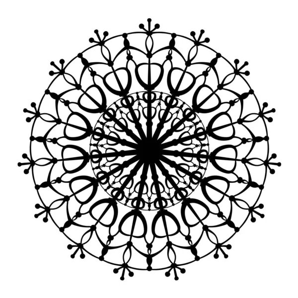 装飾的な曼荼羅の円形のパターン 丸みを帯びた装飾 ぬり絵のページ ベクターイラスト — ストックベクタ