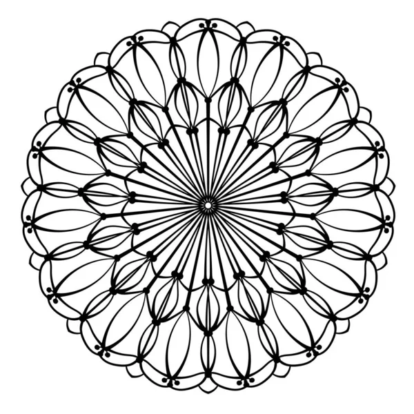 Patrón Decorativo Mandala Circular Elegante Adorno Redondo Libro Para Colorear — Archivo Imágenes Vectoriales