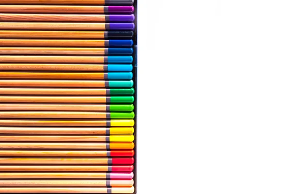 Lápis Coloridos Voltar Fundo Escola — Fotografia de Stock