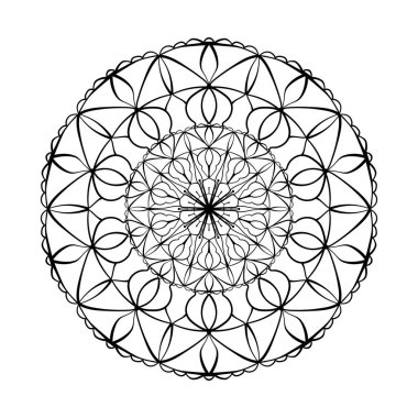 Dairesel desen. Dövme için mandala çizimi, çıkartmalar, boyama sayfaları, dekorasyon. Etnik tarzda dekoratif karalama süsü.