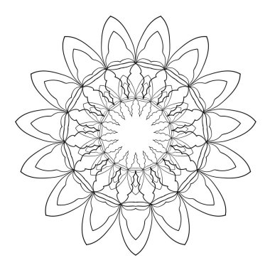 Dairesel desen. Dövme için mandala çizimi, çıkartmalar, boyama sayfaları, dekorasyon. Etnik tarzda dekoratif karalama süsü.