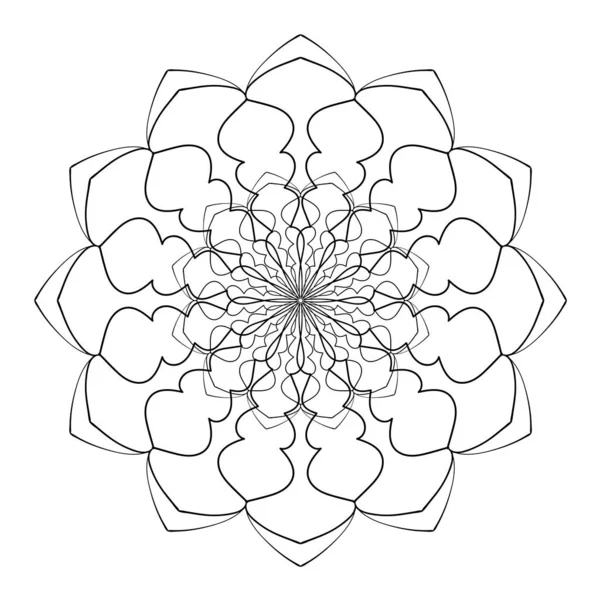 Κυκλικό Μοτίβο Mandala Εικονογράφηση Για Τατουάζ Αυτοκόλλητα Χρωματίζοντας Σελίδες Διακόσμηση — Διανυσματικό Αρχείο
