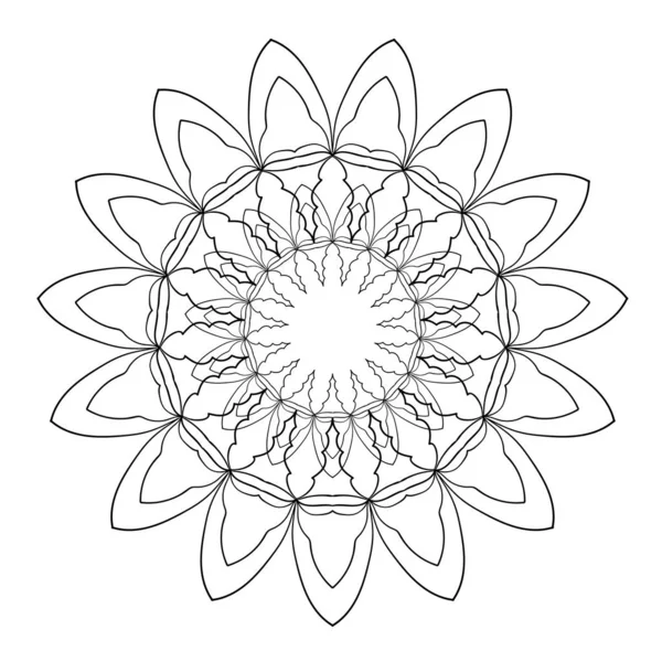 Cirkulärt Mönster Mandala Illustration För Tatuering Klistermärken Färg Sidor Dekoration — Stock vektor