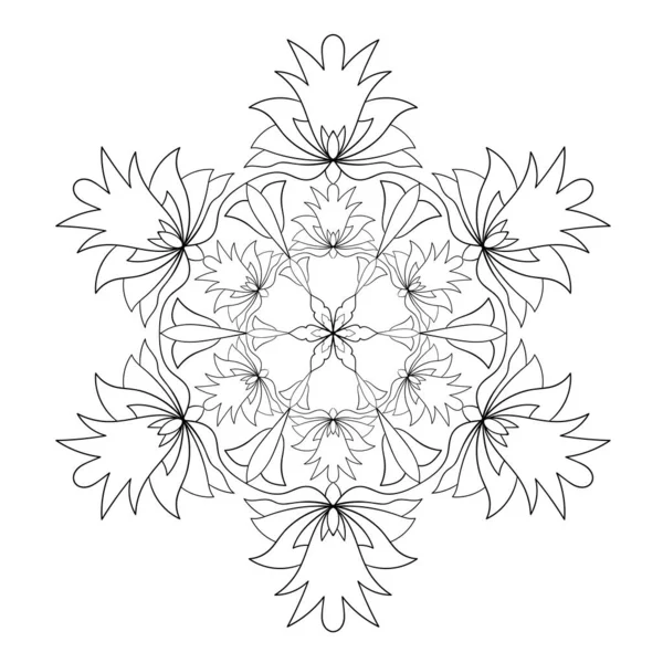 Okrągły Wzór Mandala Ilustracja Tatuażu Naklejki Kolorowanki Dekoracja Dekoracyjny Ozdoba — Wektor stockowy