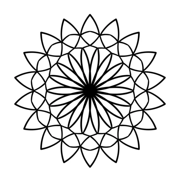 円形のパターン タトゥー ステッカー 着色ページ 装飾のための曼荼羅図 民族風の装飾的なドア飾り — ストックベクタ
