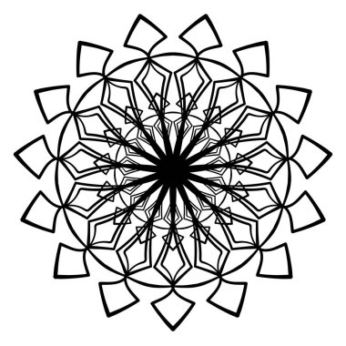 Dairesel desen. Dövme için mandala çizimi, çıkartmalar, boyama sayfaları, dekorasyon. Dekoratif karalama süsü.
