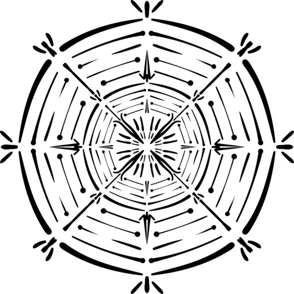 Schema Circolare Mandala Illustrazione Tatuaggio Adesivi Pagine Colorare Decorazione Decorativo — Vettoriale Stock