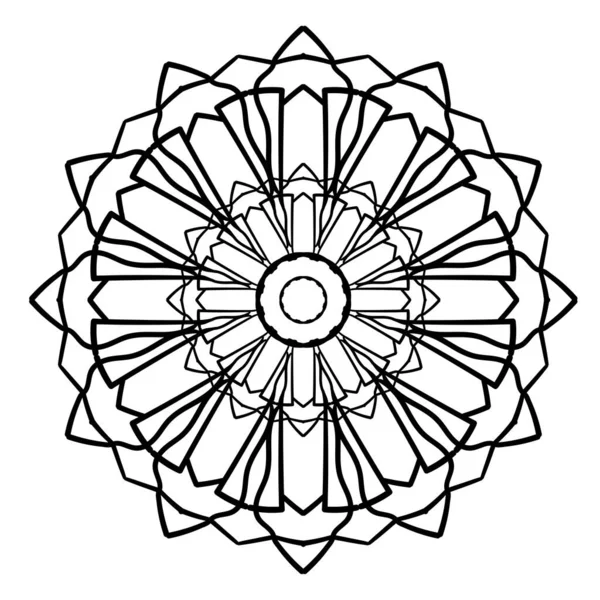 Κυκλικό Μοτίβο Mandala Εικονογράφηση Για Τατουάζ Αυτοκόλλητα Χρωματίζοντας Σελίδες Διακόσμηση — Διανυσματικό Αρχείο
