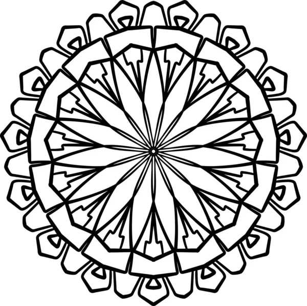 Pola Melingkar Ilustrasi Mandala Untuk Tato Stiker Halaman Mewarnai Dekorasi - Stok Vektor