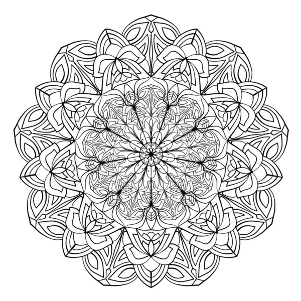 円形のパターン タトゥー ステッカー 着色ページ 装飾のための曼荼羅図 装飾的なドア飾り — ストックベクタ