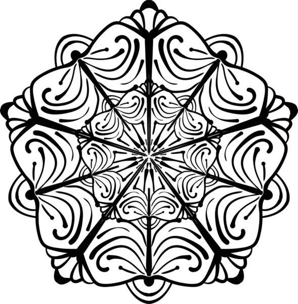 Körkörös Minta Mandala Illusztráció Tetoválás Matricák Színező Oldalak Dekoráció Dekoratív — Stock Vector