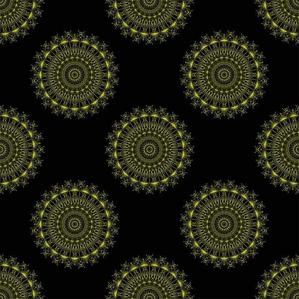Mandala Bunten Hintergrund Nahtloses Muster Mit Ornamentalen Elementen — Stockvektor