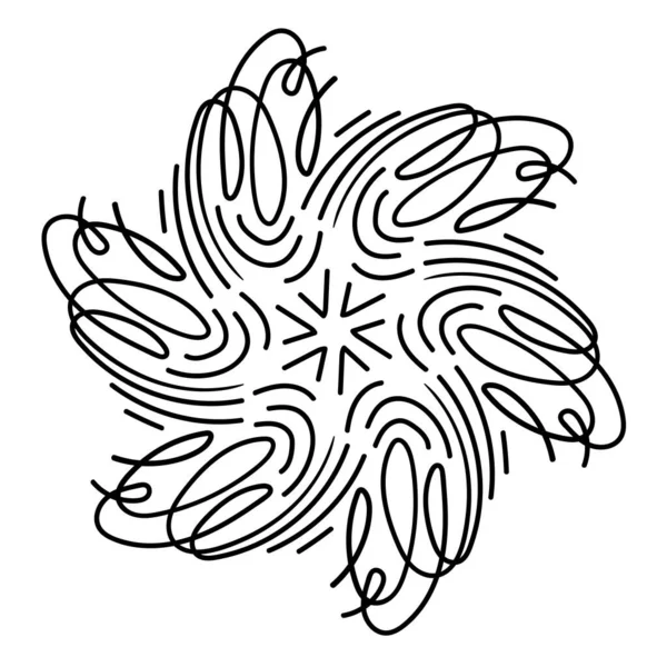 Padrão Mandala Circular Ornamento Decorativo Rabiscos Ilustração Vetorial Colorir Elemento —  Vetores de Stock