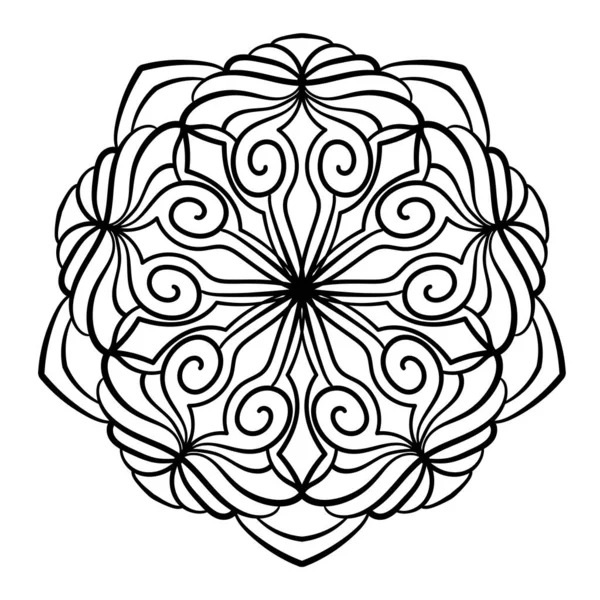 Dairesel Mandala Deseni Dekoratif Karalama Süsü Vektör Çizimi Renklendirme Kitabı — Stok Vektör