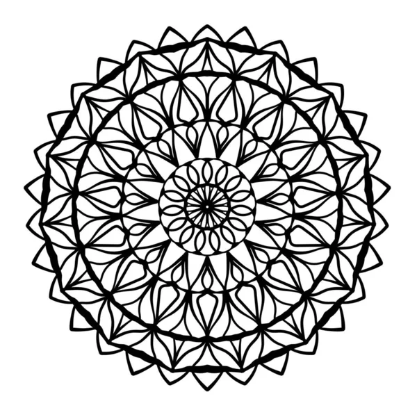 Patrón Circular Mandala Adorno Decorativo Garabatos Ilustración Vectorial Libro Para — Vector de stock
