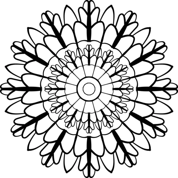Patrón Circular Mandala Adorno Decorativo Garabatos Ilustración Vectorial Libro Para — Vector de stock