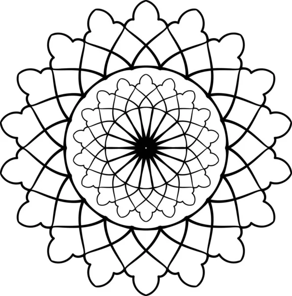 Cirkelvormige Mandala Patroon Decoratieve Doodle Ornament Vector Illustratie Kleurboek Pagina — Stockvector