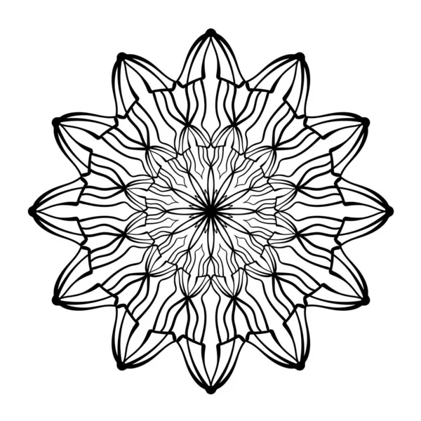 Κυκλικό Μοτίβο Μαντάλα Διακοσμητικό Στολίδι Εικονογράφηση Διανύσματος Στοιχείο Σελίδας Χρωματισμού — Διανυσματικό Αρχείο