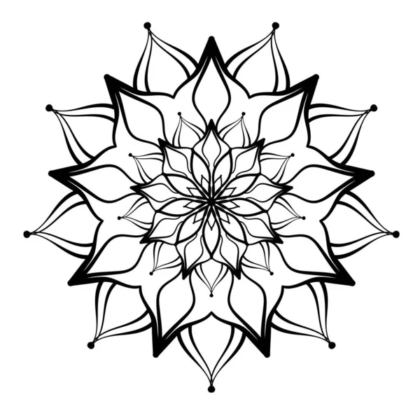 Circular Mandala Pattern Decorative Doodle Ornament Vector Illustration Coloring Book — Stock Vector