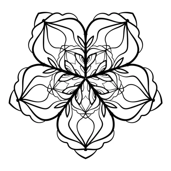 Modèle Mandala Circulaire Ornement Doodle Décoratif Illustration Vectorielle Coloriage Élément — Image vectorielle