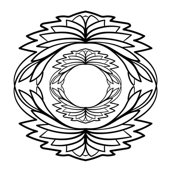 円形の曼荼羅パターン 装飾的なドアの飾り ベクトルイラスト ぬり絵ページ要素 — ストックベクタ