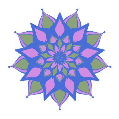 Soyut renkli mandala süsü. Dekoratif dekoratif tasarım öğesi. Vektör illüstrasyonu.