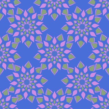 Süslü, kusursuz desen. Tekstil, duvar kağıdı, ambalaj, albüm için renkli doku.