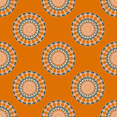 Süslü, kusursuz desen. Tekstil, duvar kağıdı, ambalaj, albüm için renkli doku.