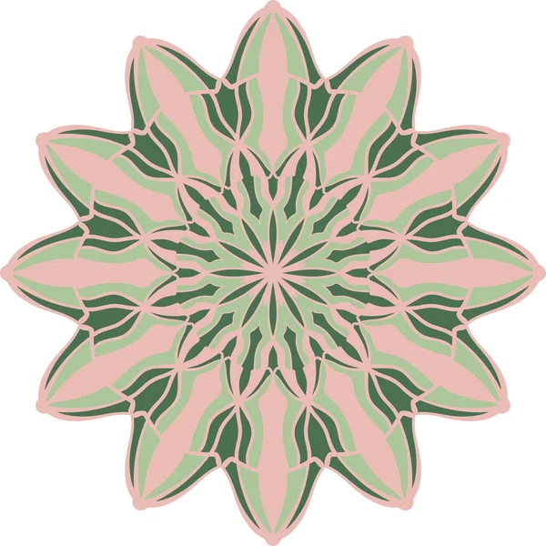 Adorno Mandala Colorido Abstracto Elemento Decorativo Diseño Ornamentado Ilustración Vectorial — Vector de stock