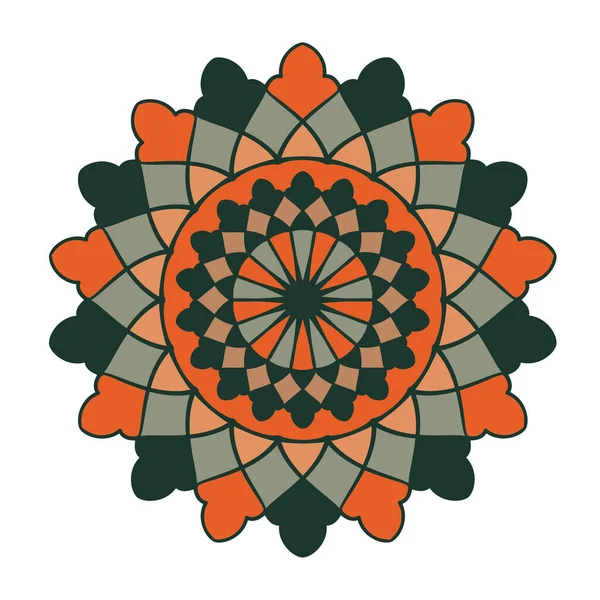 Adorno Mandala Colorido Abstracto Elemento Decorativo Diseño Ornamentado Ilustración Vectorial — Vector de stock