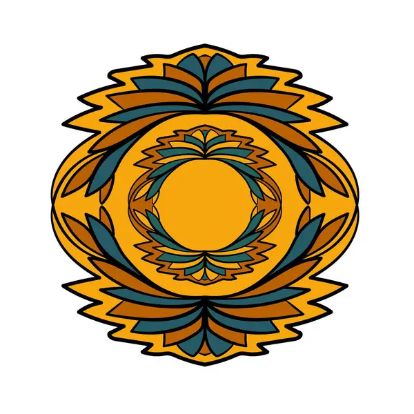 Abstract Colorful Mandala Ornament Decorative Ornate Design Element Vector Illustration — Stock Vector