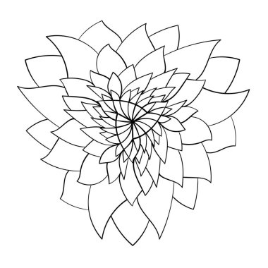 Dekorasyon, çıkartma, dövme ve boyama sayfaları için mandala zarif bir süs. Vektör illüstrasyonu. 