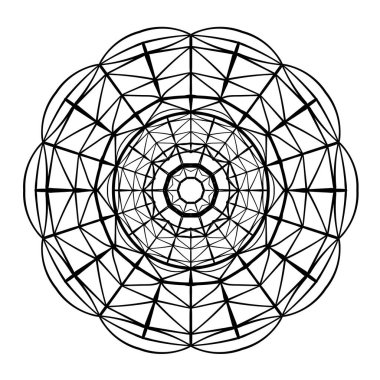 Dekorasyon, çıkartma, dövme ve boyama sayfaları için mandala zarif bir süs. Vektör illüstrasyonu. 
