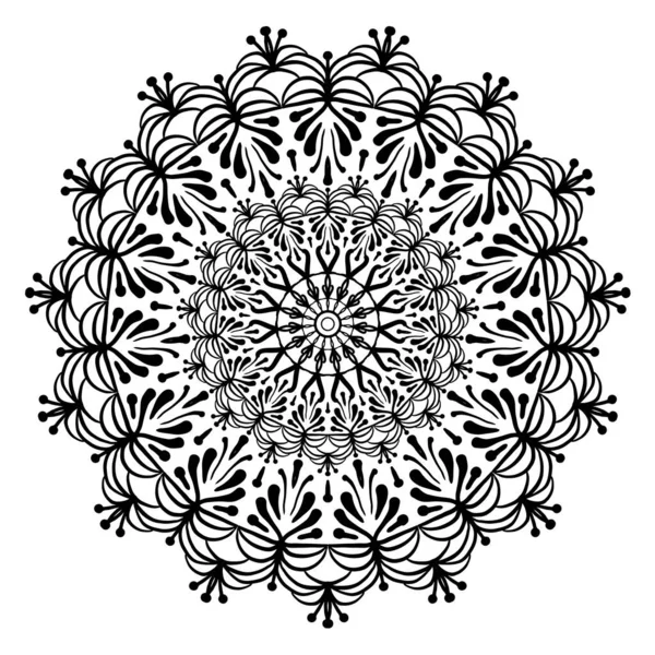 Mandala Κομψό Στολίδι Για Διακόσμηση Αυτοκόλλητα Τατουάζ Χρωματίζοντας Σελίδες Εικονογράφηση — Διανυσματικό Αρχείο