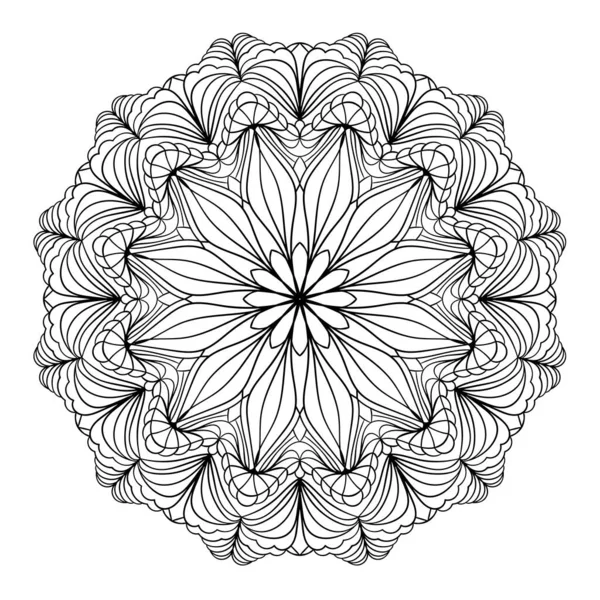 Mandala Elegant Prydnad För Dekoration Klistermärken Tatuering Färg Sidor Vektorillustration — Stock vektor