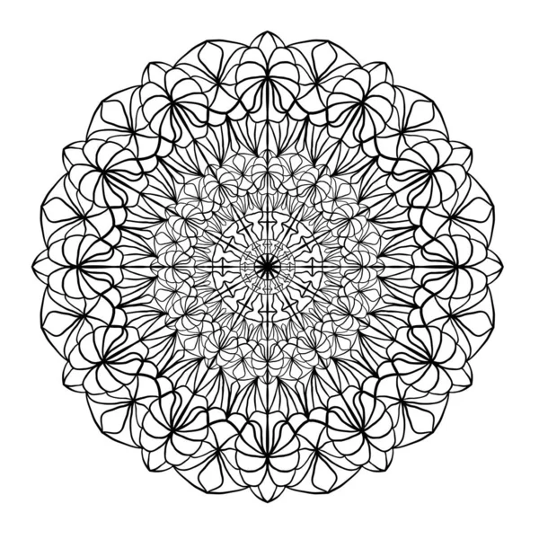 Mandala Ornement Élégant Pour Décoration Autocollants Tatouage Pages Colorier Illustration — Image vectorielle
