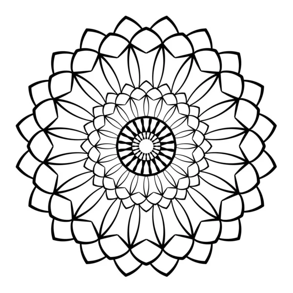 Mandala Ornamento Elegante Para Decoração Adesivos Tatuagem Páginas Colorir Ilustração — Vetor de Stock