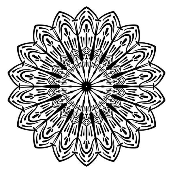 Mandala Κομψό Στολίδι Για Διακόσμηση Αυτοκόλλητα Τατουάζ Χρωματίζοντας Σελίδες Εικονογράφηση — Διανυσματικό Αρχείο