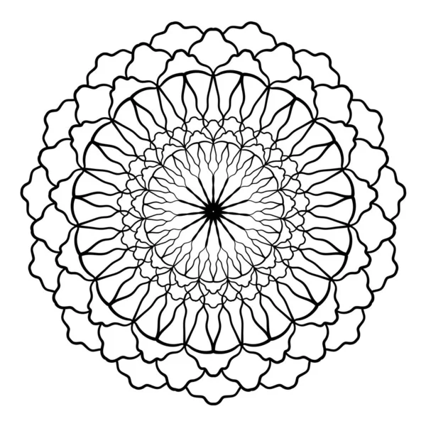 Mandala Ornement Élégant Pour Décoration Autocollants Tatouage Pages Colorier Illustration — Image vectorielle