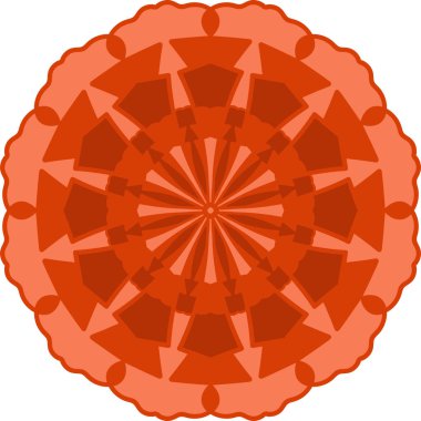 Çemberdeki soyut süs. Karalama mandala deseni. Vektör illüstrasyonu.